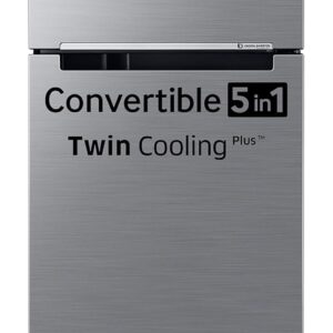 Samsung 301 L, 3 Star, Convertible 5-in-1 Digital Inverter with Display Frost Free Double Door Refrigerator (RT34C4523S9/HL, Silver, Refined Inox)